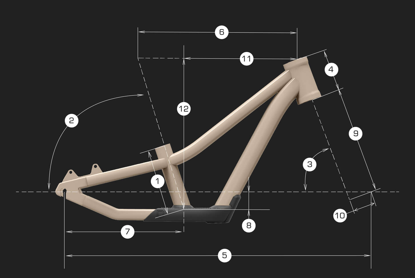 Commencal Ramones 12 Push Bike Black - геометрия